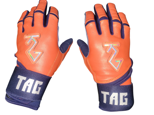 TAG SWAG "Orange Tide Fury" BATTING GLOVES Long cuff